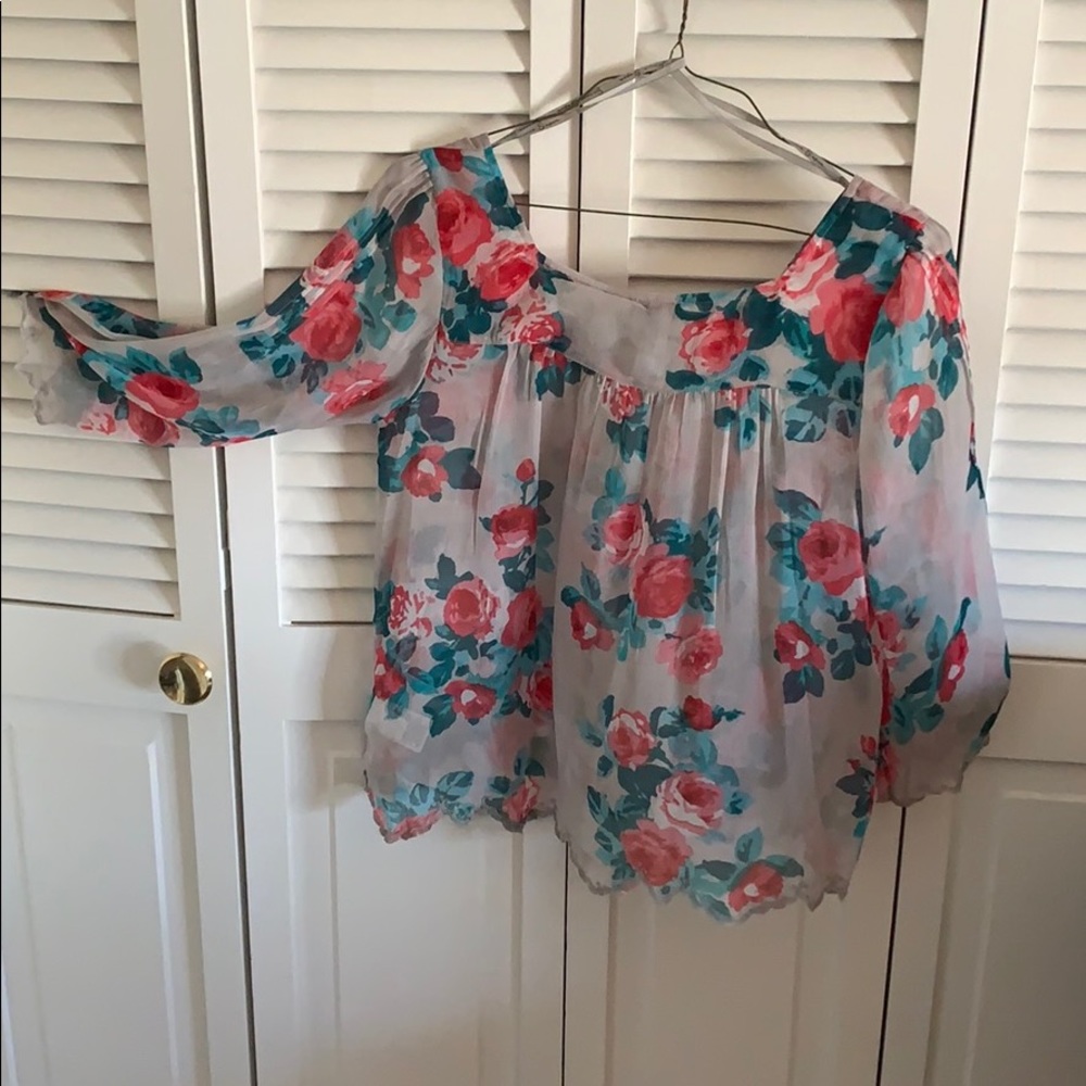 Sheer floral top!